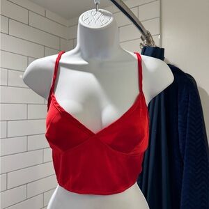 Vibrant Scarlet Women's Satin Top